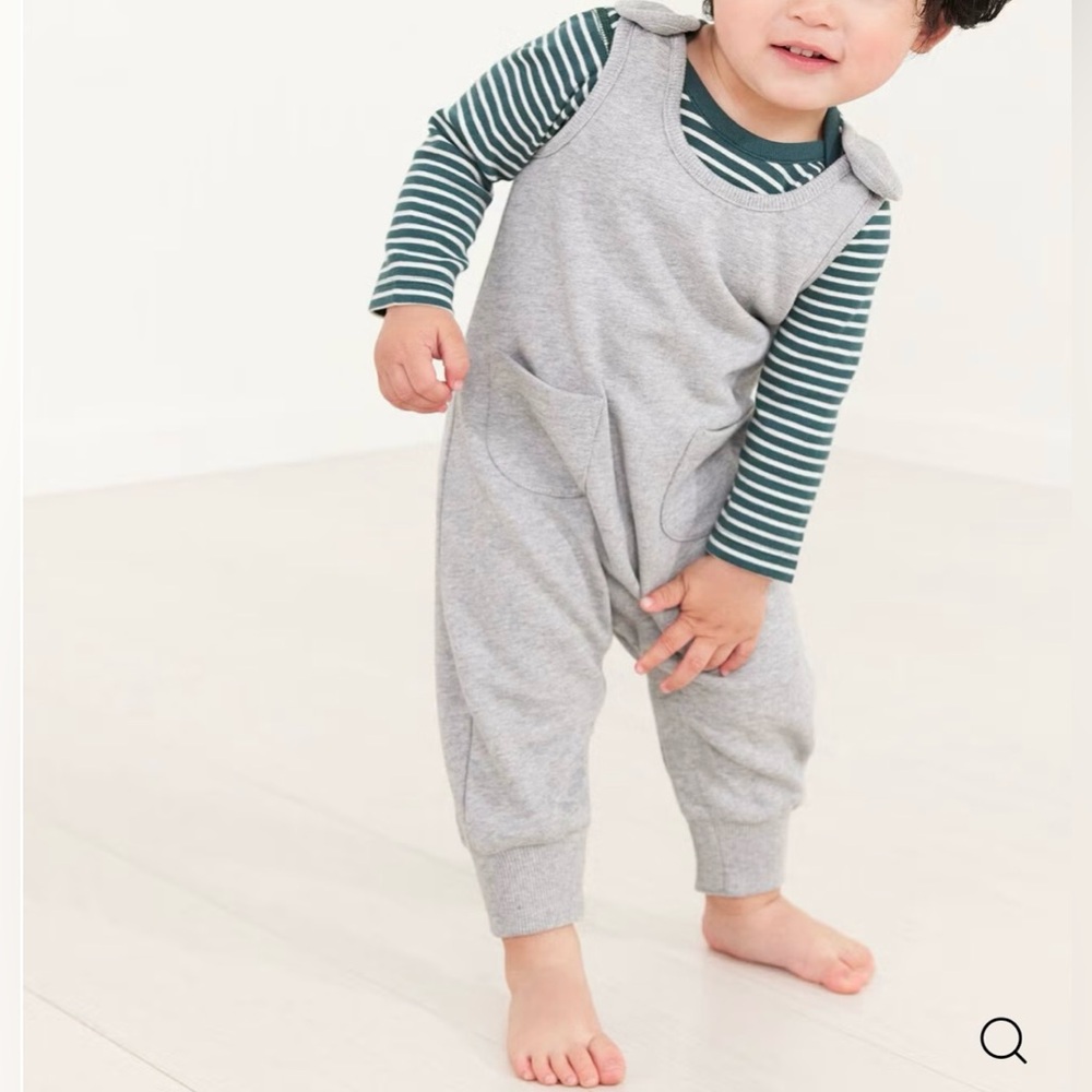 Hanna Andersson Heather Grey French Terry Overalls